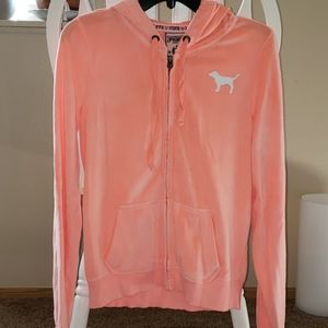 PINK Victoria's Secret neon peach hoodie, Medium